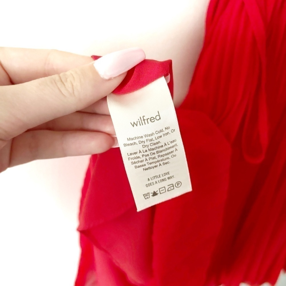 Wilfred | Beaune Pleated Mini Dress Red Size XS Aritzia - Picture 12 of 12